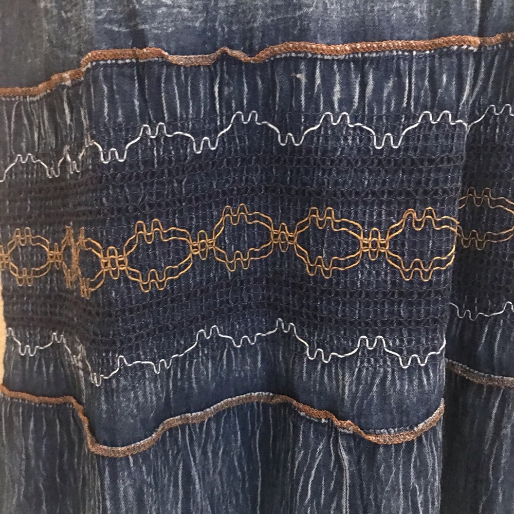 NWT Lapis tiered denim maxi skirt with belt detail - Picture 4 of 6